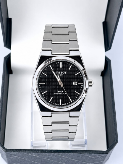 Tissot PRX Watch – Silver with Black Dial