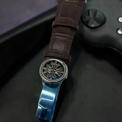 Patek Philippe Nautilus - Two-Tone Black With Leather Strap