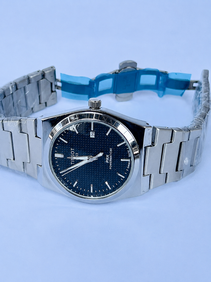 T-sot PRX Semi-Automatic – Silver with Blue Dial