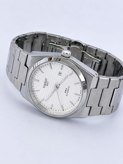 Tissot PRX Watch – Silver with White Dial