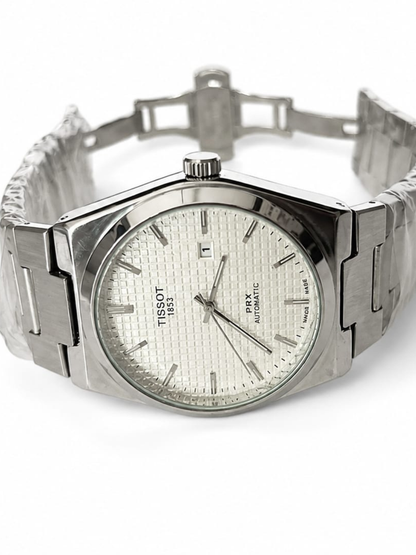 Tissot PRX Watch – Silver with White Dial