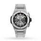 Premium Hublot Watch With Silver Chain And Black Dial