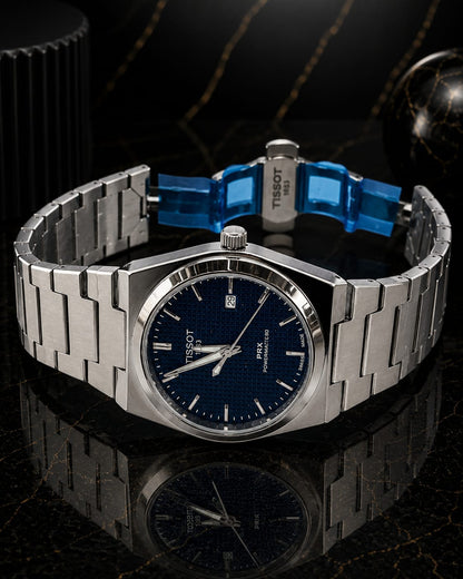 T-sot PRX Semi-Automatic – Silver with Blue Dial