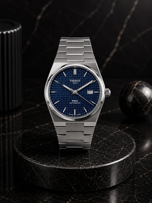 T-sot PRX Semi-Automatic – Silver with Blue Dial